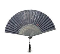 YEQUKK 1PCS Éventail Pliant avec Frange Style, Éventails à Main Portables, Éventail Classique, Petit Eventail Pliable de Poche Eventail Chinois pour Mariage Fête Cadeau Performances Décoration, Noir10