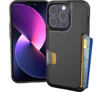 yer Vol. 1 [SLIM + Protective] Porte-carte de crdit - Drop Tested Hidden Card Slot Cover Compatible avec Apple iPhone 14 Pro - Black Tie Affaire