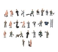 yeraa 25Pcs 1:87 Figurines Peintes Figures Miniatures des Travailleurs Ferroviaires avec Seau et Echelle