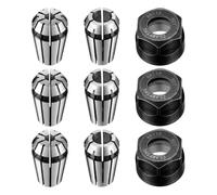 yeraa Ensemble de 9 Écrous de Serrage à Ressort Er11, Pince de Serrage Er11 de 1/8 Pouce + Pince de Serrage de 1/4 Pouces + Écrou de Serrage, Ensemble de Pinces à Ressort de Précision