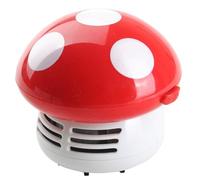 yeraa Mini Aspirateur de Bureau à Main en Forme de Champignon, Nettoyeur de Bureau, Effaceur de Poussière, Papier, Balayeuse à Poussière, Rouge