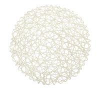 yeraa Napperons en Papier Rond Tissé en Fibre de Papier Décoratif Tressé Naturel Tapis de Fêtes Décor 15 Pouces Ensemble de 12 (Blanc)