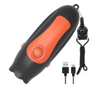 yeraa Sifflet Électronique Rechargeable par USB, 3 Tons, Volume Réglable, 3 Sons Différents, Orange.