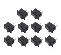yeraa yeraa(R) 10 Pcs SPST Mini Noir 2 broches interrupteur a bascule AC 125V 10A 250V 6A