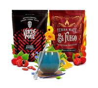 Yerba Mate Kit Verde Mate Guarana El Fuego Guarana 2x500g - Kalebasse Isla 220 ml - Bombilla