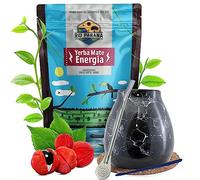 Yerba mate Rio Parana set avec accessoires | Energia stimulant au guarana | Calebasse, bombilla et accessoires | Yerba mate argentin | Yerba mate thé | Caféine naturelle | 500g | 0,5kg