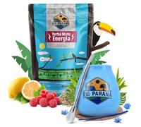 Yerba maté set Rio Parana Energia avec accessoires | Yerba maté avec guarana | Calebasse, bombilla et accessoires | Yerba maté argentin | Caféine naturelle | 500g | 0,5kg