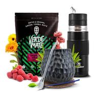 Yerba Maté Set Verde Maté Green Raspberry Vitality 500g Yerbomos X et Tasse Céramique Noire 400ml