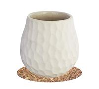 Yerba Mate Tea calebasse en céramique "alvéolaire" 350 ml + dessous de verre en liège | Grande capacité | Design élégant | Construction durable | Maintenance facile | Produit de Cebador
