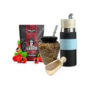 Yerba Mate Tea Guarani Energy | Boisson énergétique naturelle forte | Ensemble complet de thé maté | Kit débutant | Booster d'énergie | Guarani Energy 500 g | Tasse en céramique 300 ml | Yerbomos 2.0 | Bombilla