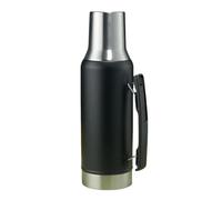 Yerba Mate Tea isotherme en acier inoxydable 1,2 l - Froid pendant 48 heures - Glacé pendant 20 heures - Passe au lave-vaisselle - Tasse de voyage pour boissons froides ou chaudes sans BPA (noir)