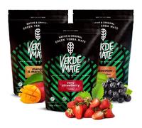 Verde Mate Green Yerba Maté Fruité | Mango & Maracuya, Melocoton, Very Strawberry | Thé Brésilien Vert | Goût Doux | Café Naturel | 3 x 500 g
