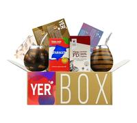 YERBOX Ensemble de Thé Yerba Mate : Taragui Traditionnel 250g + Fede Rico Potente 250g | 2x Gourdes en Calabash | 2x Bombillas en Acier Inoxydable | Brosse de Nettoyage