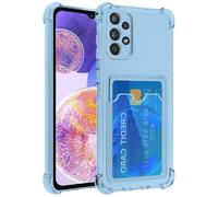 Yerebel Coque pour Galaxy A23 / pour Samsung A23 5G SM-A236U - Coque avec porte-cartes - Étui portefeuille en TPU transparent - Coque de protection antichoc pour Samsung Galaxy A23 - Bleu cristal