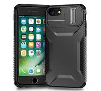 Yerebel Coque pour iPhone SE 2022/SE 3 2022/iPhone SE 2020/iPhone 7/iPhone 8/iPhone 6/6S avec Couvercle de caméra Coulissant, Protection Robuste Antichoc de qualité Militaire, Étui pour iPhone 8 Noir