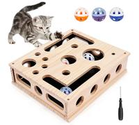 YERENCY Puzzle à gratter pour chat 2 en 1 et boîte à lime à ongles en bois, 30 x 25 cm, jouet interactif pour chat d'auto-occupation et entretien des griffes sans stress pour chats d'intérieur (style