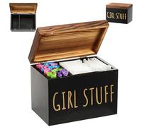 YERENCY Support pour tampons | Feminine Products Caddy à 2 compartiments avec couvercle pour tampons et serviettes hygiéniques, rangement discret pour salle