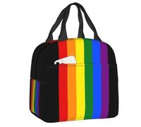 YERGFHJ Gay Pride drapeau rayure résuable boîtes à lunch GLBT LGBT arc-en-ciel lesbienne glacière thermique nourriture isotherme sac à lunch enfants étudiant