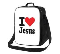 YERGFHJ I Love Jesus Lunch Bag pour Femmes Boîte à Lunch Portable isolée thermiquement Pique-Fourre-Tout Alimentaire Multifonction