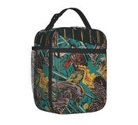 YERGFHJ Thing Vs. Aliens film bande dessinée couverture Sac à lunch isolé Sac isotherme Fourre-tout haute capacité Boîte à lunch Sacs de rangement de nourriture Pique-de travail