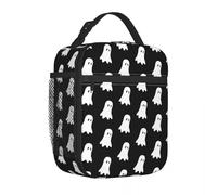 YERGFHJ White Ghost Lunch Bag Niedliche Halloween Picknick Lunch Box für Kinder Kawaii Print Thermal Lunch Bags Oxford Tragbare Kühltasche