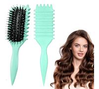 Yeria Brosse à cheveux bouclés - Brosse de coiffage Curl Define - Brosse à boucler - Idéale pour les boucles et le volume - Vert