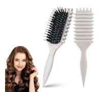 Yeria Brosse à cheveux bouclés - Brosse de coiffage Curl Define - Brosse à boucler - Idéale pour les boucles et le volume - Beige clair
