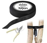 Yeria Kit de fixation pour arbre - 50 m x 50 mm - Sangle d'arbre 900D noire - Reliure d'arbre - Sangles d'arbres - Ceinture de 50 mm - Comprend un sécateur courbé en acier inoxydable