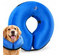 Yerozhui 1 Pièce Collerette Chien Gonflable, Collier Lune Chien 38-50 cm, Coussin PVC Gonflable Amovible et Lavable, Fermeture Auto-Agrippante Réglable pour, Protection Anti Léchage pour Soins