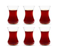 yersiz Lot de 6 verres à thé turcs, design fin et semelle épaisse pour empêcher le thé de refroidir, facile à garder pour 6 personnes, 6 verres, ensemble utile (6 pièces)
