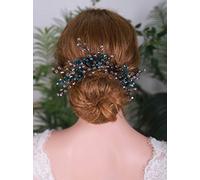 YERTTER Lot de 3 épingles à cheveux pour mariage - Bleu paon
