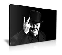 YES ART Winston Churchill V for Victory WWII Impression sur Toile 76 x 50 cm