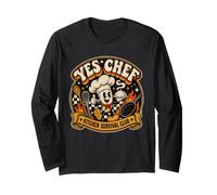 Yes Chef for Culinary Lover Kitchen Worker Humour Manche Longue