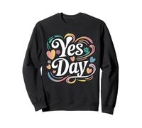Yes Day Coeurs colorés et tourbillons Amusants Sweatshirt