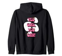 Yes Girl, You Can! | Positive Affirmations Pink pour les femmes Sweat à Capuche