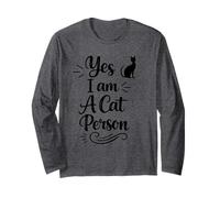 Yes I Am a Cat Person - Funny Cat Lover Cat Moms Cat Dads Manche Longue