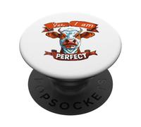 Yes I Am Perfect Tête de Vache Art PopSockets PopGrip Adhésif