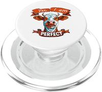 Yes I Am Perfect Tête de Vache Art PopSockets PopGrip pour MagSafe
