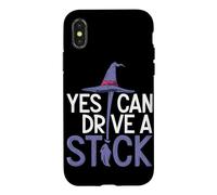 Yes I Can Drive A Stick Balai de sorcière Amusant Halloween Effrayant Coque pour iPhone X/XS