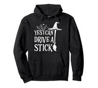 Yes I Can Drive A Stick Balai de sorcière Amusant Halloween Effrayant Sweat à Capuche