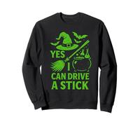 Yes I Can Drive A Stick Halloween Witch Broomstick Spooky Sweatshirt