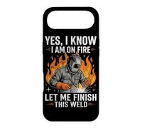 Yes I Know I Am on Fire Let Me Finish This Welder Coque pour iPhone Air