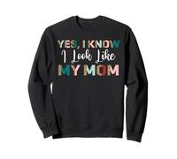 Yes I Know I Look Like My Mom Vintage Leopard Fête des Mères Sweatshirt