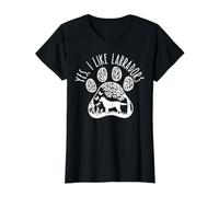 Yes I Like Labradors Lab Retriever Chiot T-Shirt Graphique avec Valeur, Femme, Noir, L
