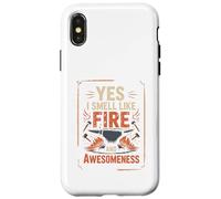 Yes I Smell Like Fire and Awesomeness Enclume de Forgeron Coque pour iPhone X/XS
