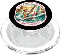 Yes I Surf Like A Girl Try to Keep Up Surfer Woman PopSockets PopGrip pour MagSafe