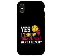 Yes I Throw Like A Girl - Softball Lover Softballer Coque pour iPhone X/XS
