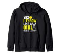 Yes I Throw Like A Girl Want A Softball Lesson Girl Sweat à Capuche
