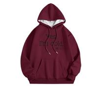 Yes I'M Cold Sweat à capuche à manches longues pour femme Workou Lettre Université Pull à capuche Mode Graphique Tenues Y2K Dessin animé Uni Confort Drôle Coupe ample avec motifs Goth Essential Thin