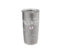 Yes I'm Pregnant No, You Can't Touch My Belly Baby Shower Gobelet isotherme en acier inoxydable double paroi